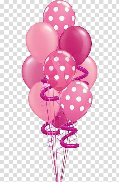 Pink balloons illustration, Balloon Pink Birthday Flower