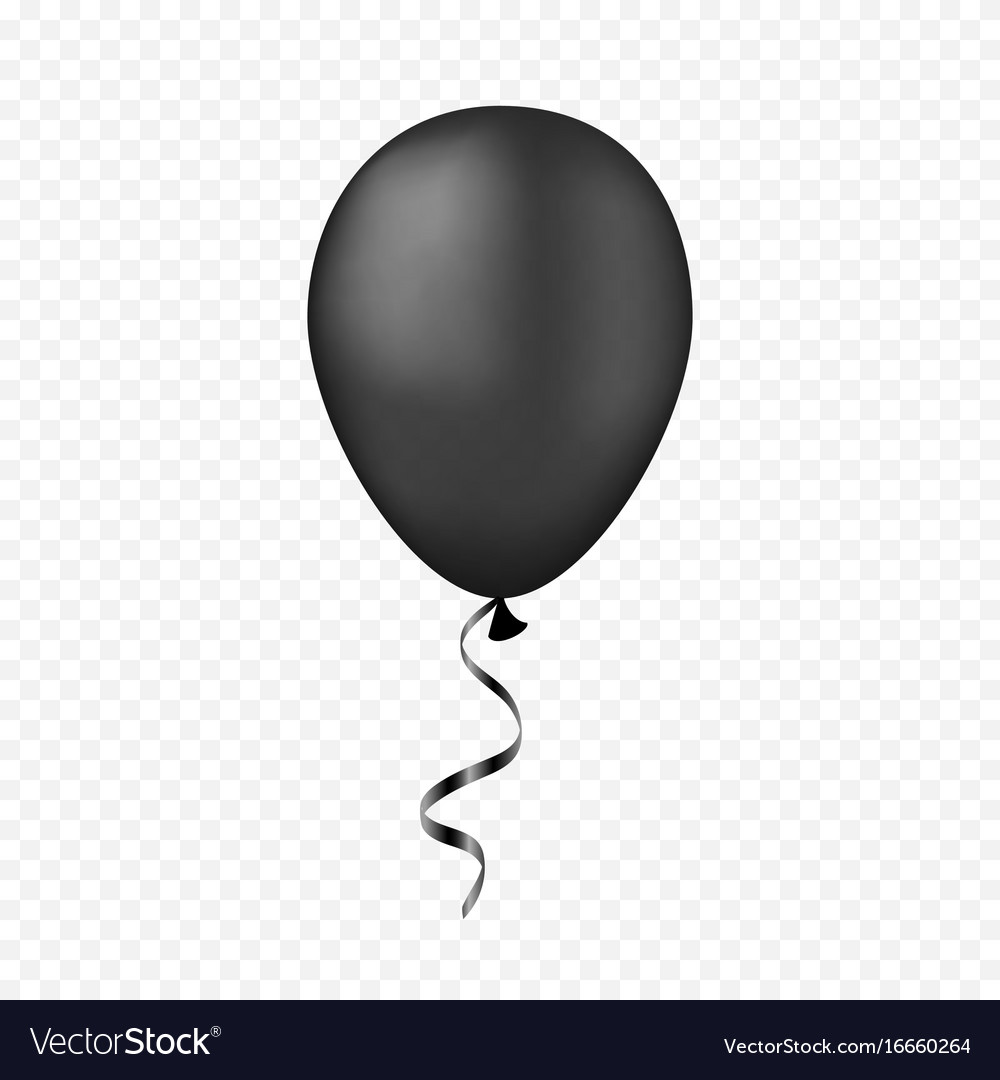 Black balloon on a transparent background