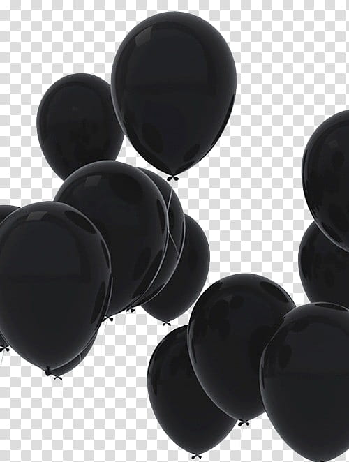Rndom black balloons.
