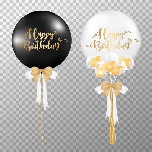 Birthday balloons on transparent background