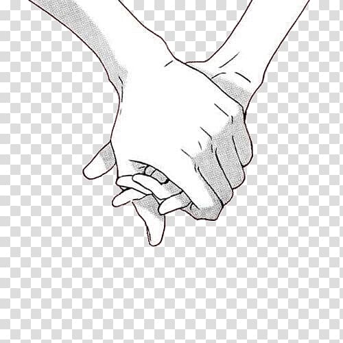Holding hands transparent.