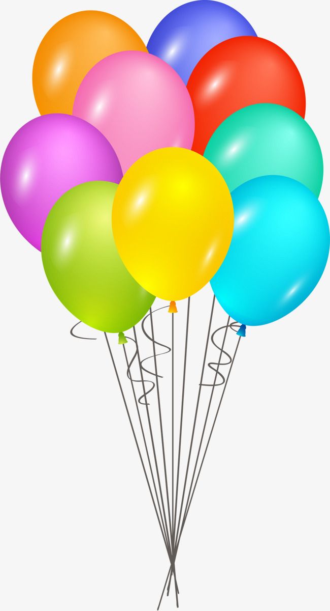 Color Cartoon Happy Birthday Balloon, Cartoon Clipart, Hand