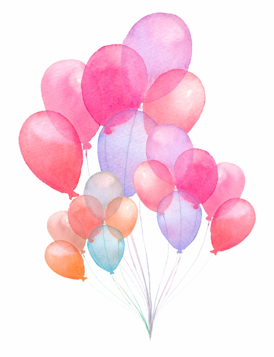 Colorful balloons png.