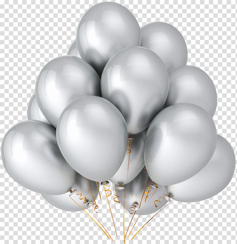 Balloon Party Metallic color Birthday Silver, Silver
