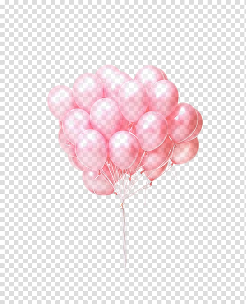 Pink balloon graphic.