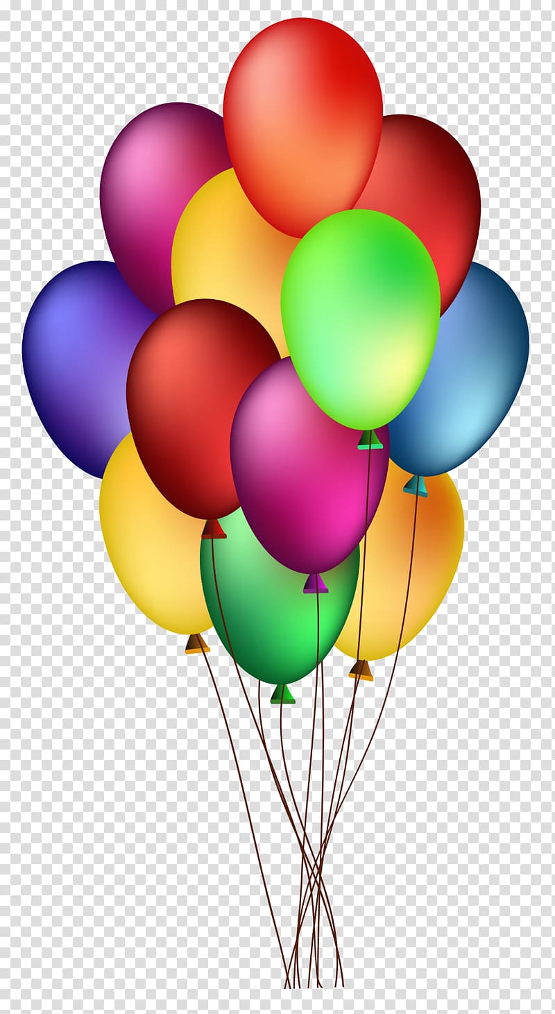 Rainbow balloons illustration, Balloon Birthday , Bunch of