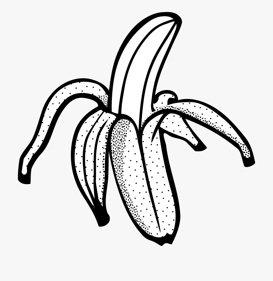 Banana Black And White Clipart