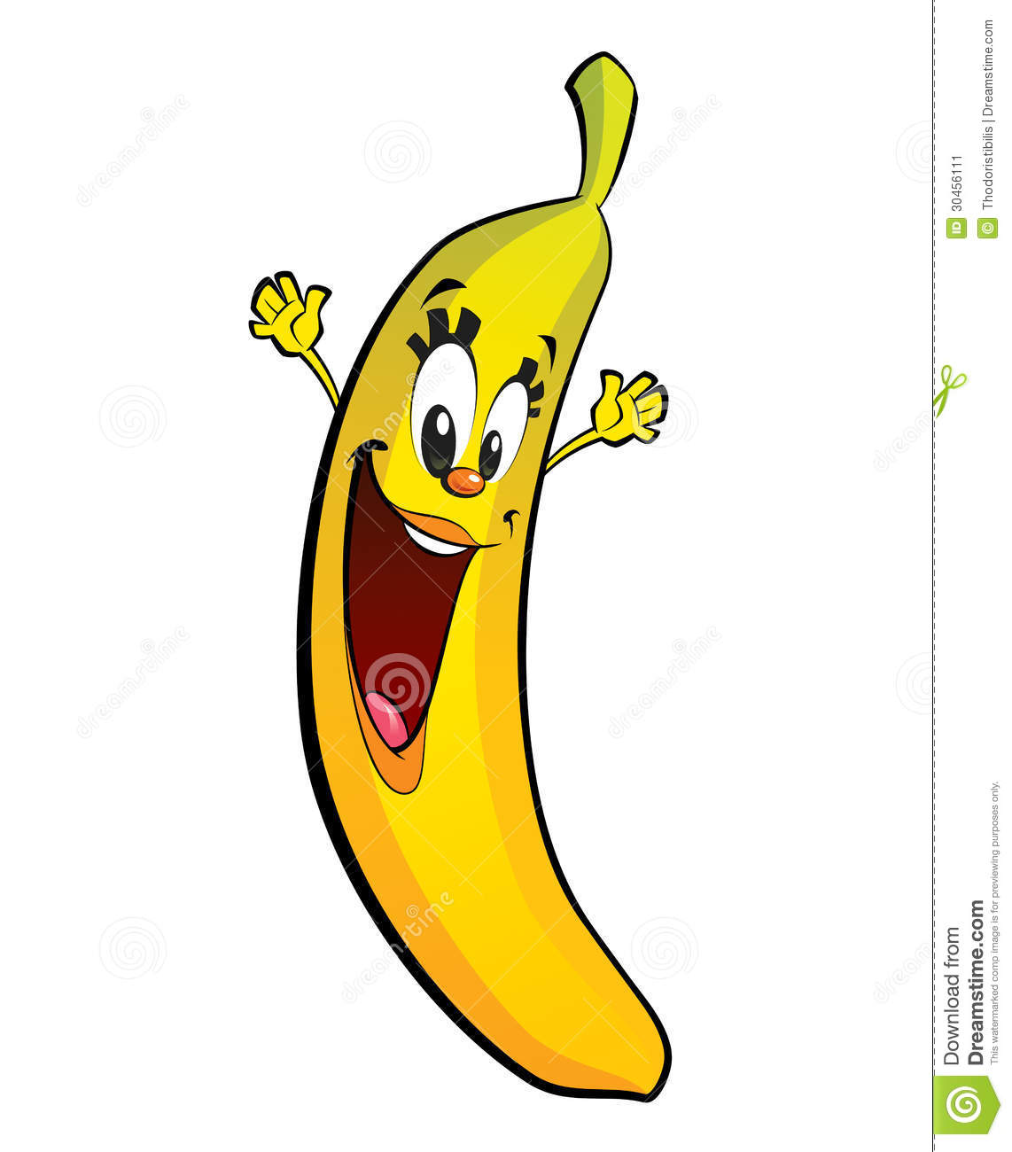 Banana clipart character.