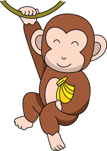 Monkey banana clipart.