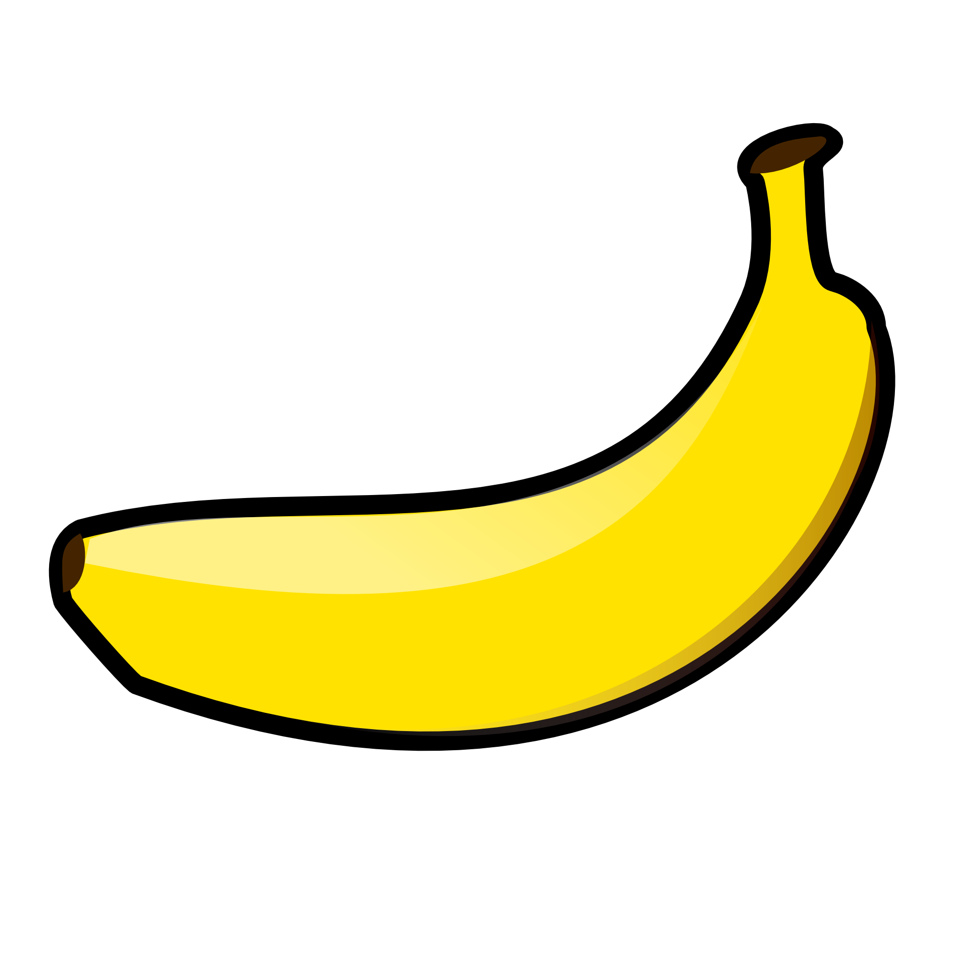 Banana clipart black.