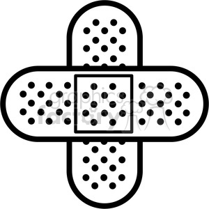 Band aid crossed outline clipart