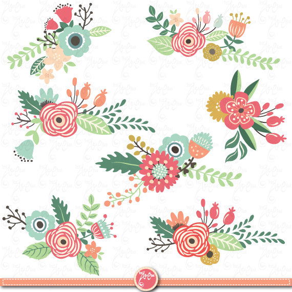 Floral banners clipart.
