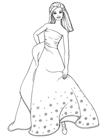 Beautiful Barbie coloring page