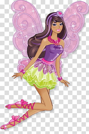Barbie and Friends, fairy with purple wings illustration