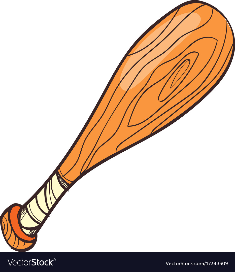 Baseball bat clipart color on a white background