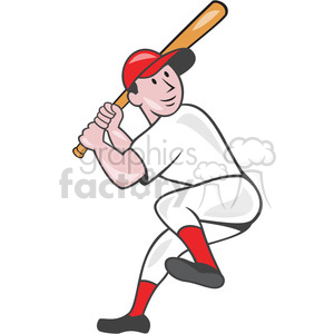 Baseball batter batting leg up clipart