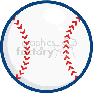 Baseball Ball blue outline clipart