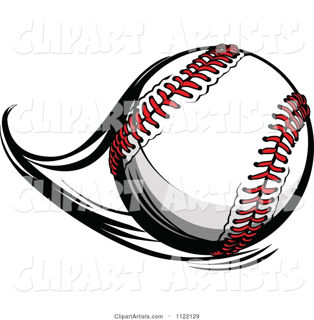 Flast Flying Baseball Clipart by Chromaco