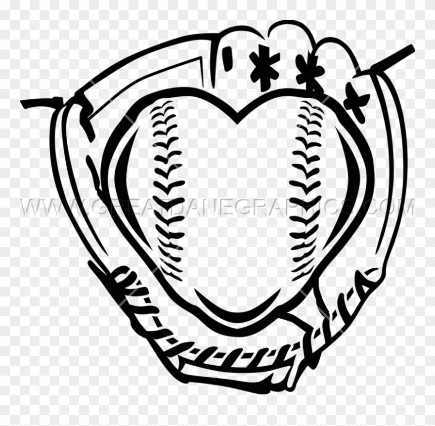 Baseball heart drawing.