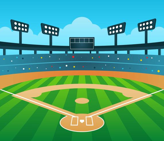 Baseball Stadium Background Vector