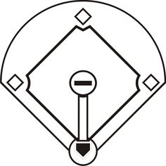 Baseball diamond clipart black and white