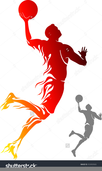 Basketball Player Dunking Clipart