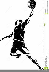 Basketball player dunking.
