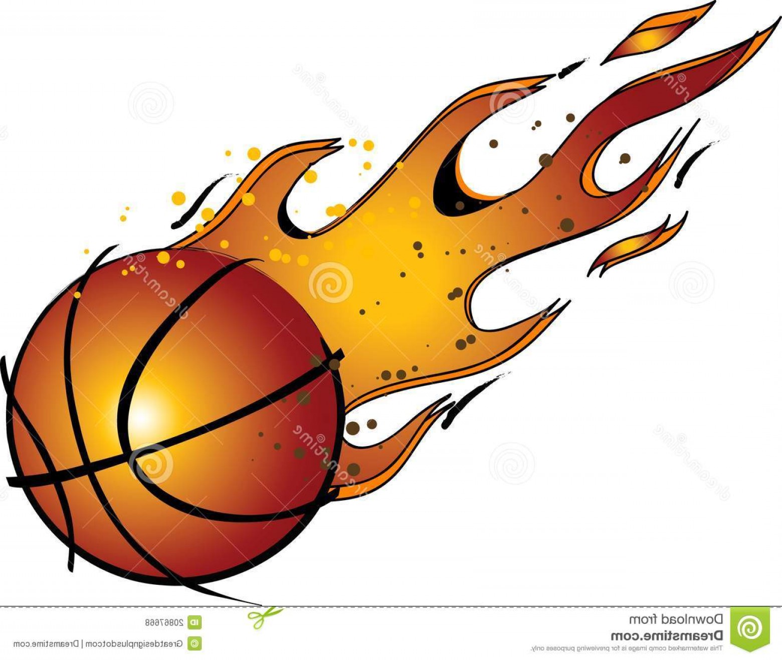 Royalty Free Stock Photos Flaming Basketball Vector Clip Art