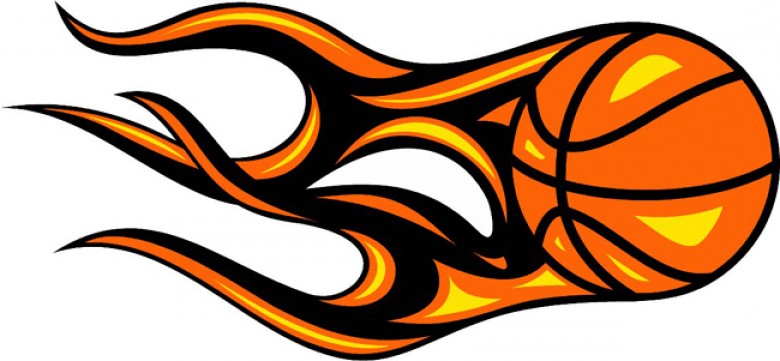 Flaming basketball cliparts.