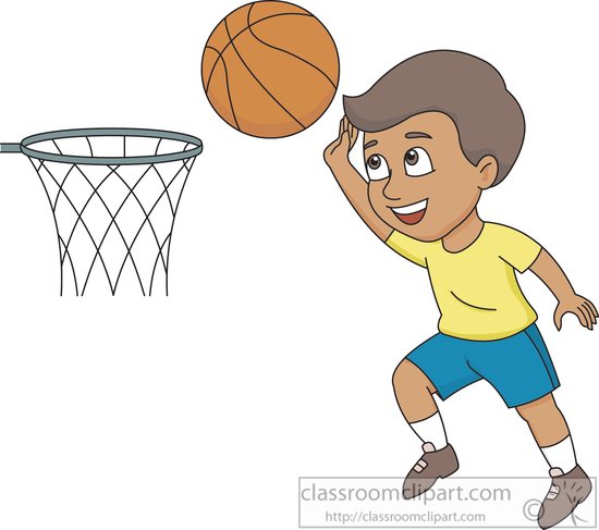 Boy playing Basketball clipart boy shooting hoops basketball