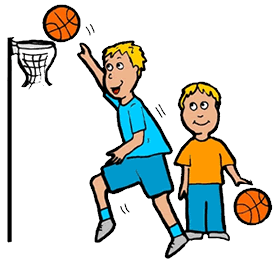 Playing basketball clipart.
