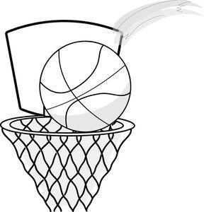 FREE BASKETBALL clip art black and white