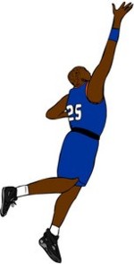 Boy basketball player clipart blue