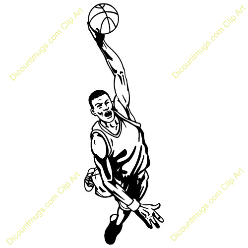 Basketball player dunking.