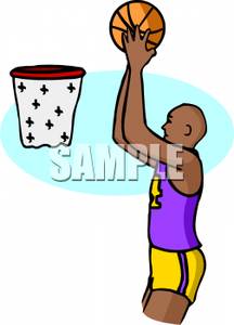 A Black Basketball Player Shooting Hoops Clipart Picture