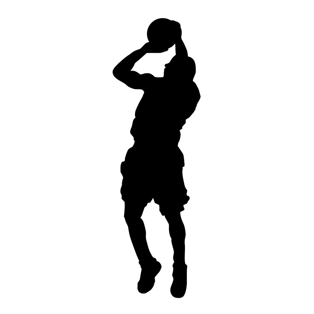 Basketball player shooting.
