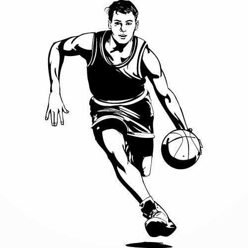 basketball player clipart outline