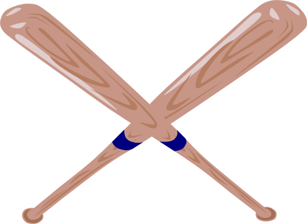 Crossed baseball bat.