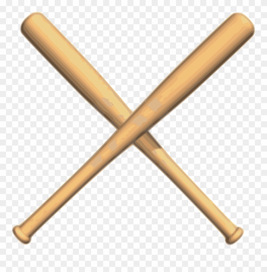Crossed bats baseball.