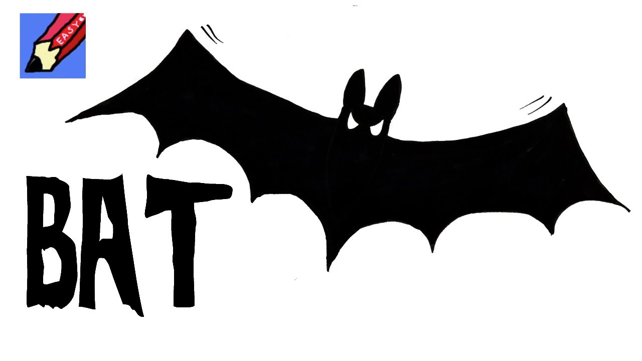 How to Draw a Bat for Halloween Real Easy