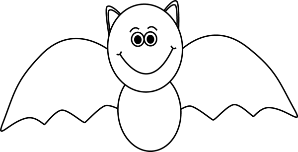 Black and White Bat Clip Art