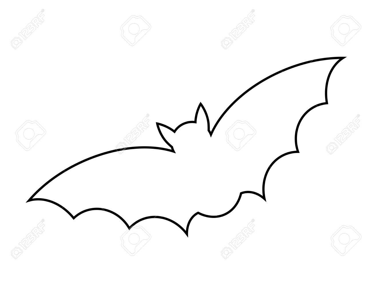 Bat clipart outline.
