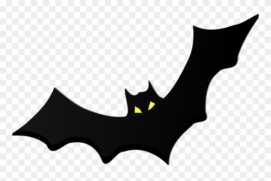 Black Bat Silhouette Yellow Eyes Png