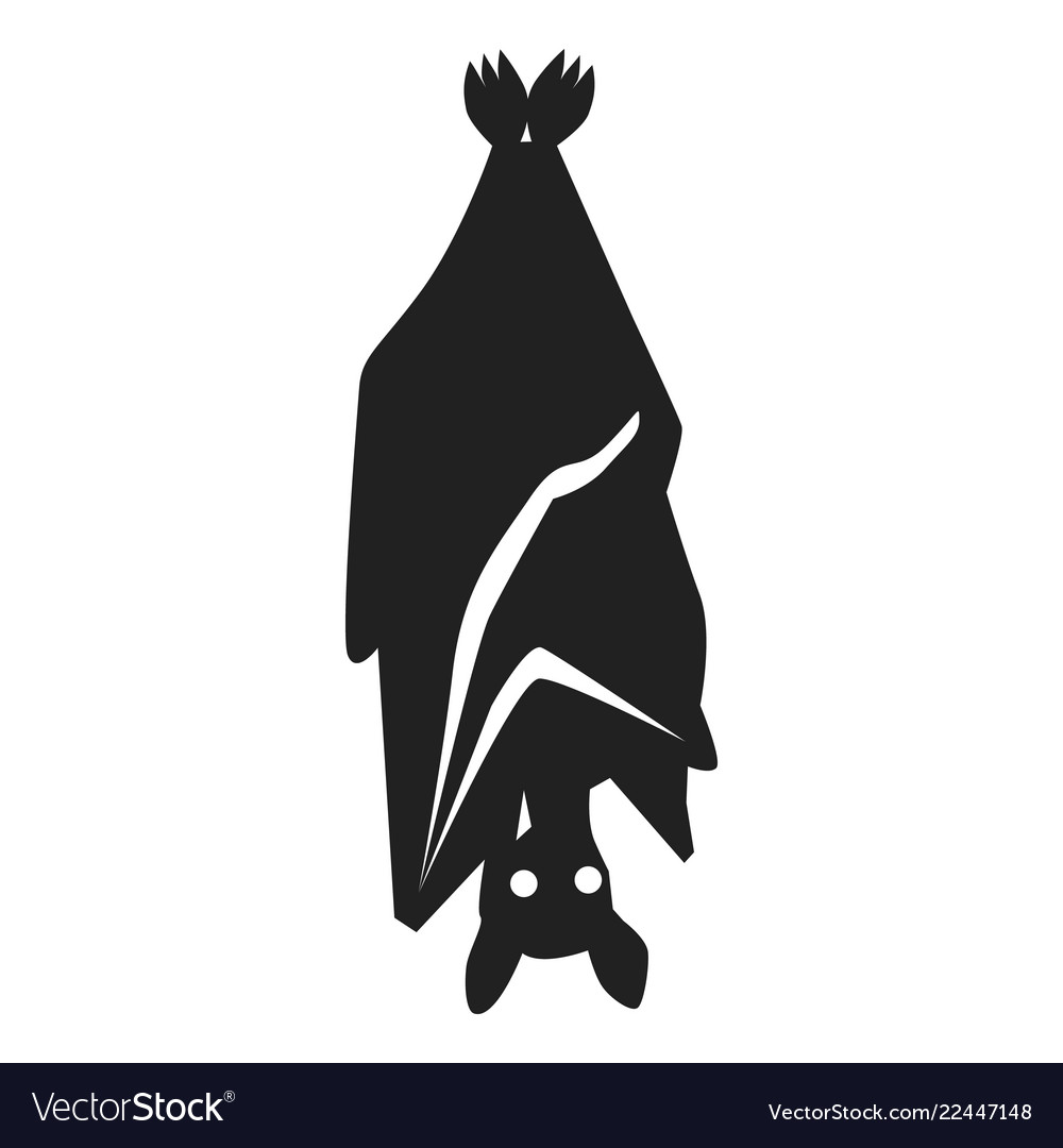 Scary bat sleep icon simple style