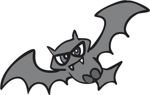Clip Art Illustration of a Vampire Bat