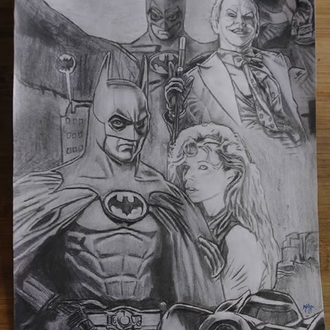 Drawn batman realistic.