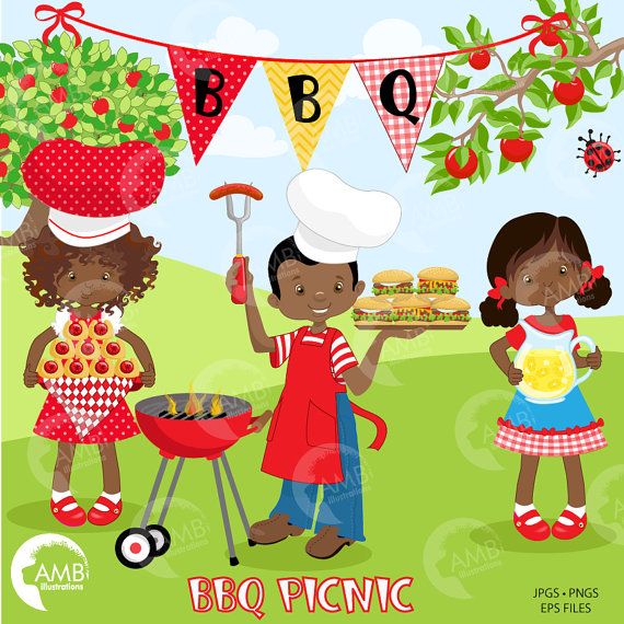 BBQ clipart, Picnic clipart, Backyard Barbecue Bbq party