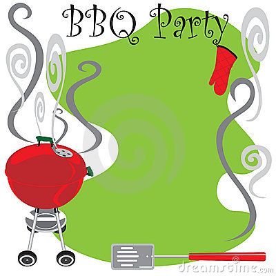 Barbecue invitation clip art with the text