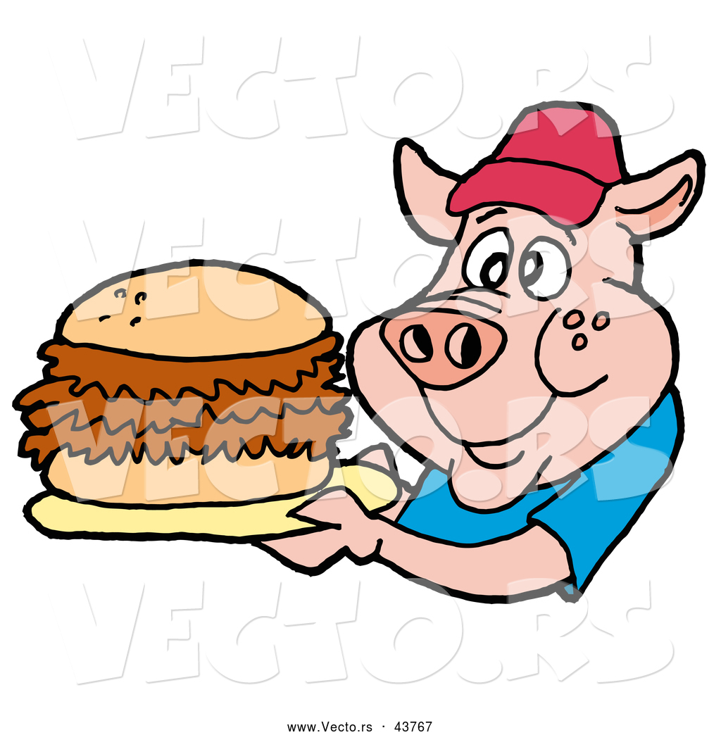 Pig bbq cartoon.