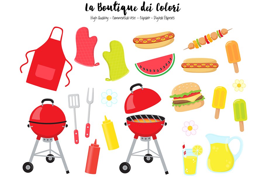 Summer barbecue clipart.